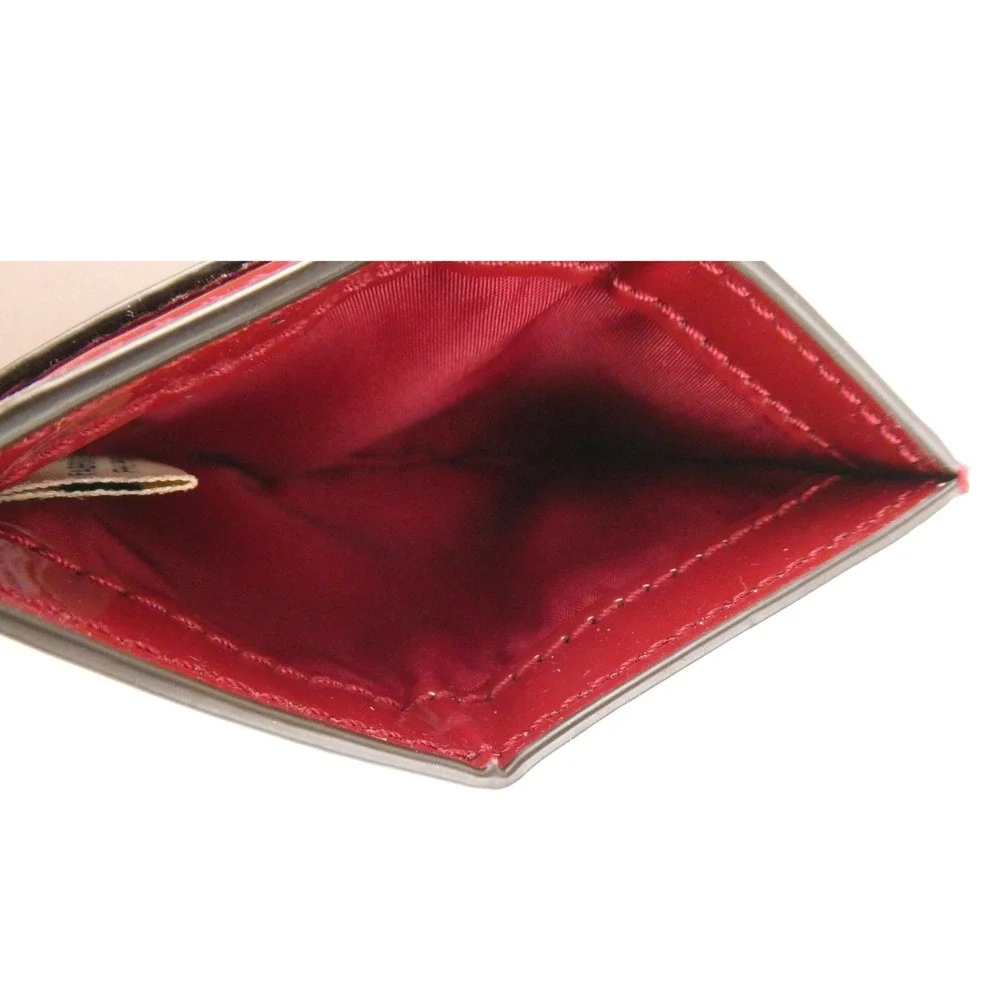 Coach‎ Signature Perforated Embossed Red Liquid Gloss Card Case